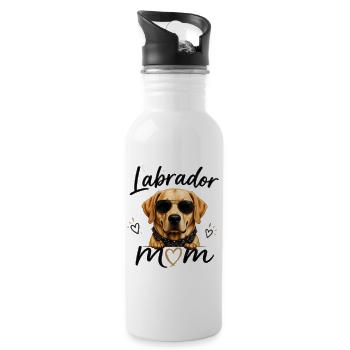 Labrador Mom – Gift for Labrador Fans - Water bottle with straw - white - Right