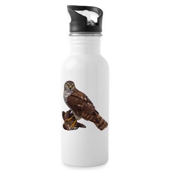 Faucon avec moineau - Gourde avec paille intégrée - blanc - Droite