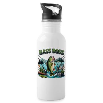 Bass Angler Dominance - Water bottle with straw - white - Right