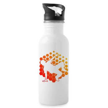 Gift idea for a breakdancer with breakdancing - Water bottle with straw - white - Right