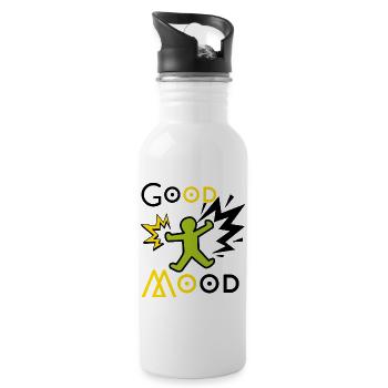 Explosive green and yellow playful figure - Water bottle with straw - white - Right