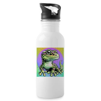 Gecko - Water bottle with straw - white - Right