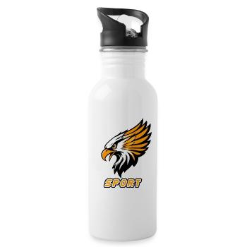 Sports Eagle Orange White - Water bottle with straw - white - Right