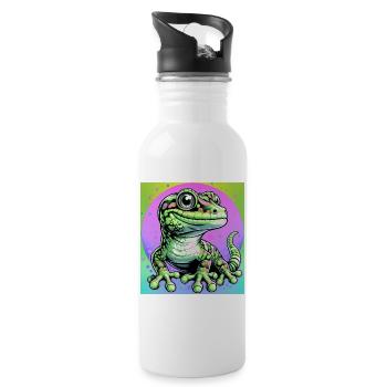 Gecko - Water bottle with straw - white - Right