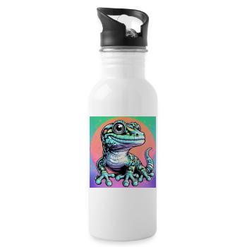 Gecko - Water bottle with straw - white - Right