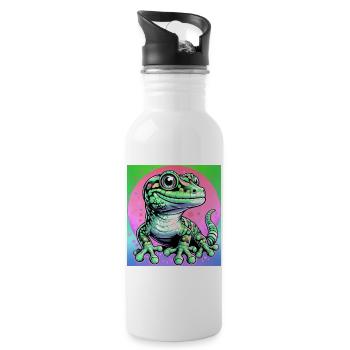 Gecko - Water bottle with straw - white - Right