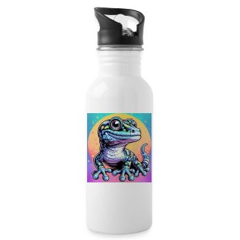 Gecko - Water bottle with straw - white - Right
