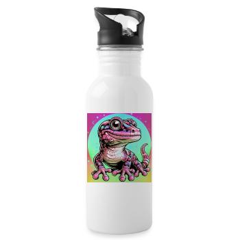Gecko - Water bottle with straw - white - Right