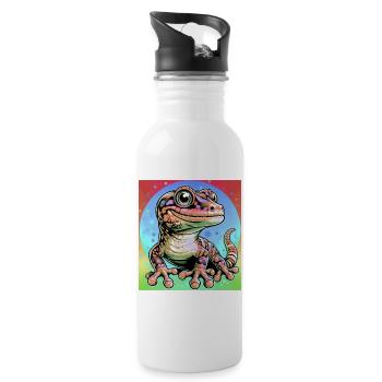 Gecko - Water bottle with straw - white - Right