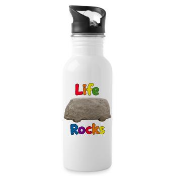 Life Rocks Stone - Trinkflasche mit integriertem Trinkhalm - Weiß - Rechts