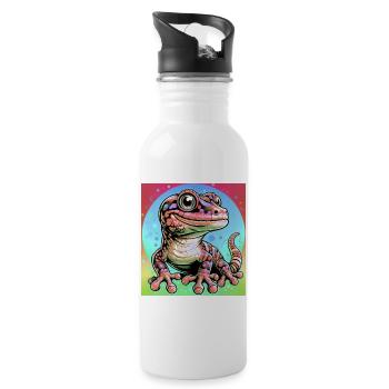Gecko - Water bottle with straw - white - Right