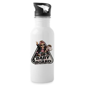 Baby on Board Rocker Stil - Trinkflasche mit integriertem Trinkhalm - Weiß - Rechts