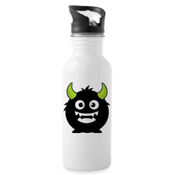 Bold Monster Mascot Streetwear Graphic - Water bottle with straw - white - Right