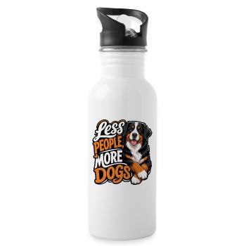 Bernese Mountain Dog - Water bottle with straw - white - Right