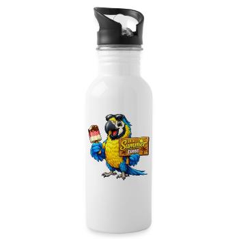 Parrot with popsicles - Water bottle with straw - white - Right