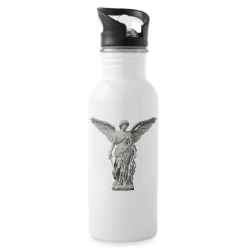 Winged Guardian Angel with Sword - Water bottle with straw - white - Right