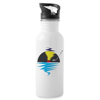 Vinyl - Water bottle with straw - white - Right