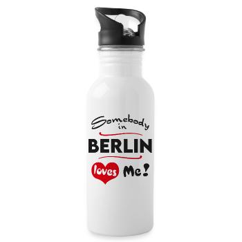 Berlin Stadt Urban T-Shirt City Heimatliebe Town - Water bottle with straw - white - Right