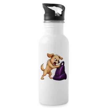 Angry Dog Vacuum Cleaner Showdown - Water bottle with straw - white - Right