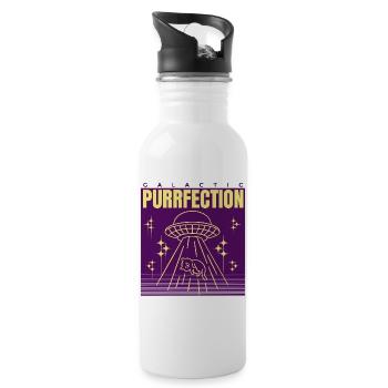 UFO Cat Saying - Water bottle with straw - white - Right