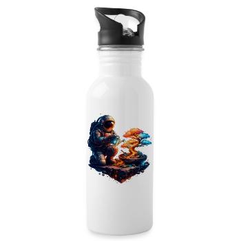 Kosmischer Gärtner-Bonsai - Trinkflasche mit integriertem Trinkhalm - Weiß - Rechts