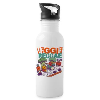VEGGIE REGGAE BAND - Trinkflasche mit integriertem Trinkhalm - Weiß - Rechts