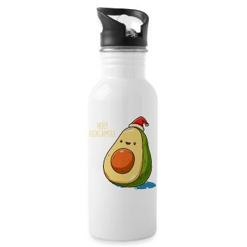 Heiliges Guacamole Avocado - Trinkflasche mit integriertem Trinkhalm - Weiß - Rechts