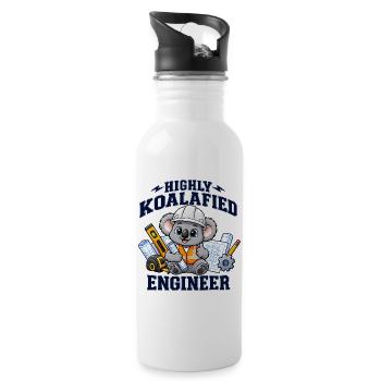 Ingenieur, Ingenieur, Daten, Bau- und Maschinenbau, Vater, - Trinkflasche mit integriertem Trinkhalm - Weiß - Rechts