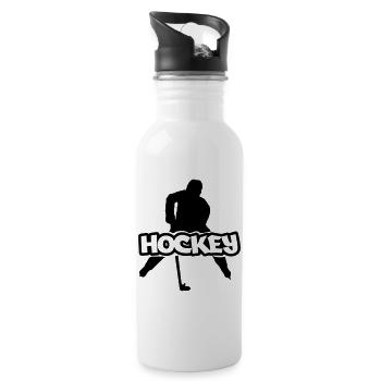Hockey - Trinkflasche mit integriertem Trinkhalm - Weiß - Rechts