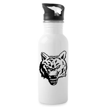 wolf - Trinkflasche mit integriertem Trinkhalm - Weiß - Rechts