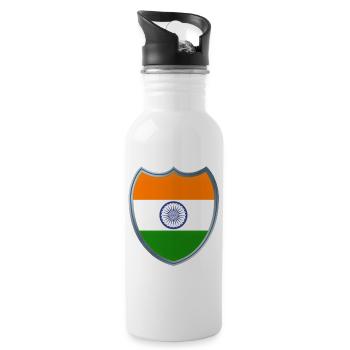 Inde (Indien_Wappen) - Gourde avec paille intégrée - blanc - Droite