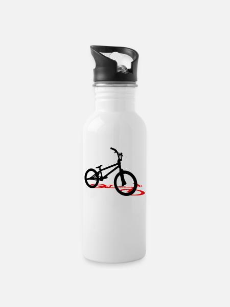 bmx bicycle - Water bottle with straw - white
