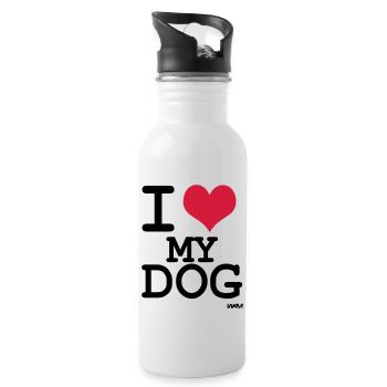 j'aime mon chien by wam - Gourde avec paille intégrée - blanc - Droite