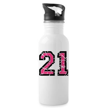 21 Vektor Used Look - Farbwechsel - Trinkflasche mit integriertem Trinkhalm - Weiß - Rechts