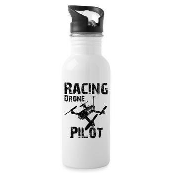 Racing Drone Pilot - Trinkflasche mit integriertem Trinkhalm - Weiß - Rechts
