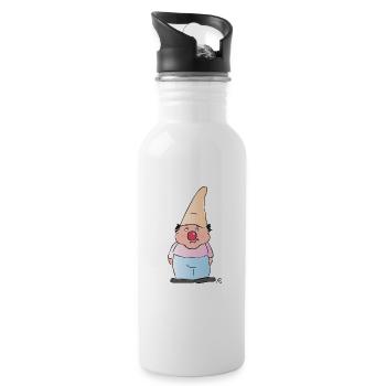 Heinzelmann - Trinkflasche mit integriertem Trinkhalm - Weiß - Rechts