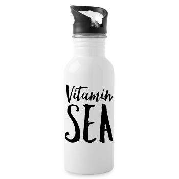 Vitamin Sea - Trinkflasche mit integriertem Trinkhalm - Weiß - Rechts
