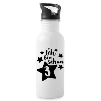 Ich bin schon Drei! - Trinkflasche mit integriertem Trinkhalm - Weiß - Rechts