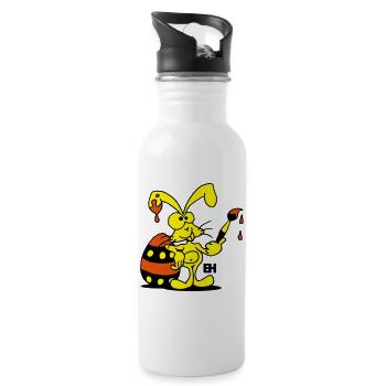 Osterhase - Trinkflasche mit integriertem Trinkhalm - Weiß - Rechts