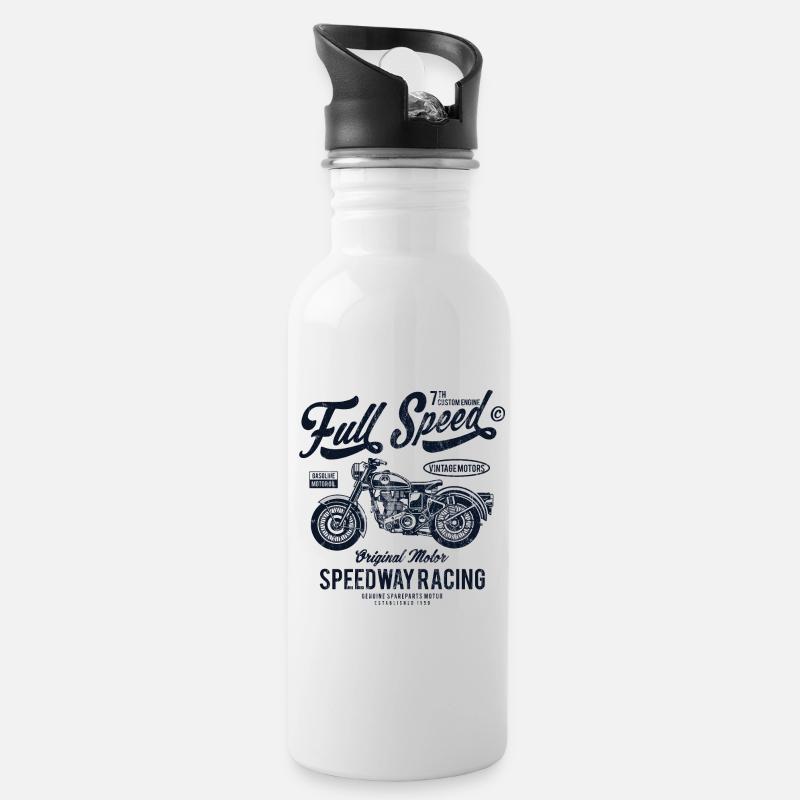 COMPLET BIKER SPEED - Conception moto vintage shirt - Gourde avec paille intégrée - blanc
