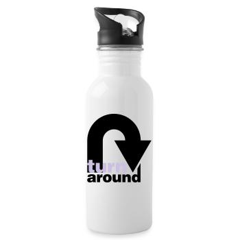 turn around - Trinkflasche mit integriertem Trinkhalm - Weiß - Rechts