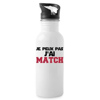 je peux pas j'ai match - Gourde avec paille intégrée - blanc - Droite
