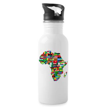 Africa Unite - Gourde avec paille intégrée - blanc - Droite