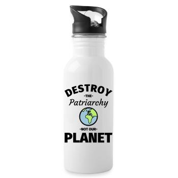 Feminisme Feminist - Destroy Patriarchy - Water bottle with straw - white - Right