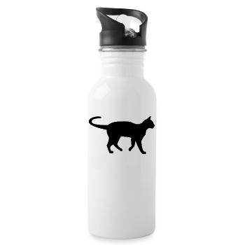 Katze schwarz - Gourde avec paille intégrée - blanc - Droite