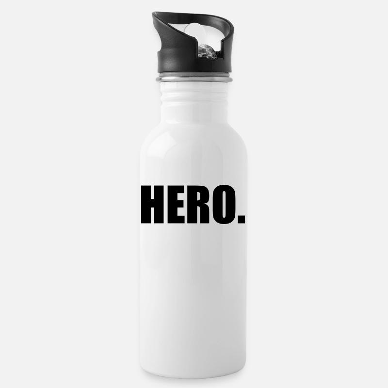 Hero - Trinkflasche mit integriertem Trinkhalm - Weiß