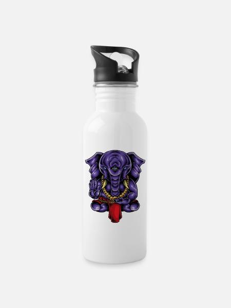 Ganesha - Gourde avec paille intégrée - blanc