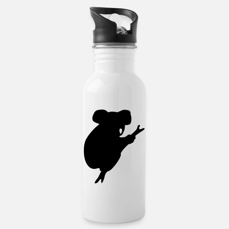 koala - Trinkflasche mit integriertem Trinkhalm - Weiß