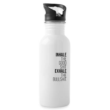 Yoga - Trinkflasche mit integriertem Trinkhalm - Weiß - Rechts