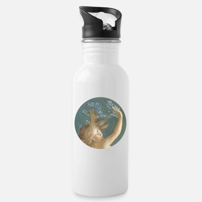 Daphne wird zu einem Lorbeerbaum - Trinkflasche mit integriertem Trinkhalm - Weiß